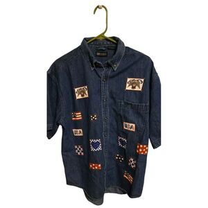 Vintage Faded Glory Size Large  Patriotic Presidential Seal Button Down …